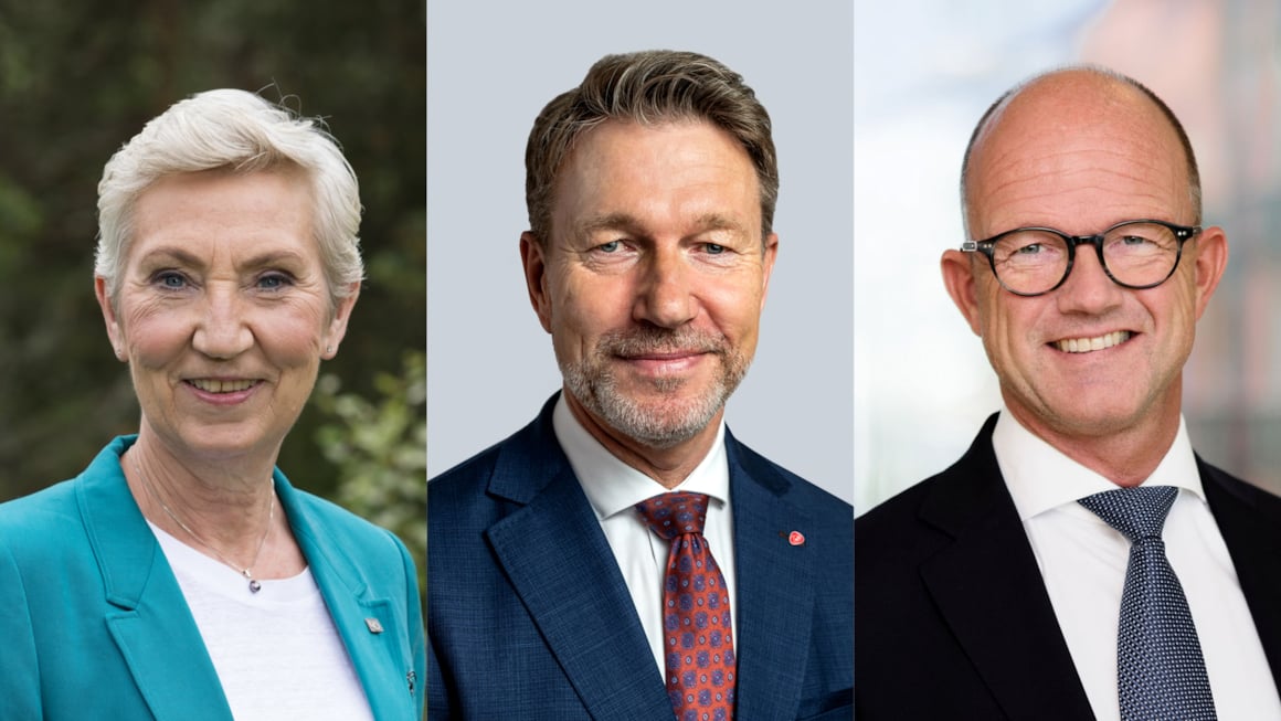 Bilder av LO-leder, energiminister og NHO-leder